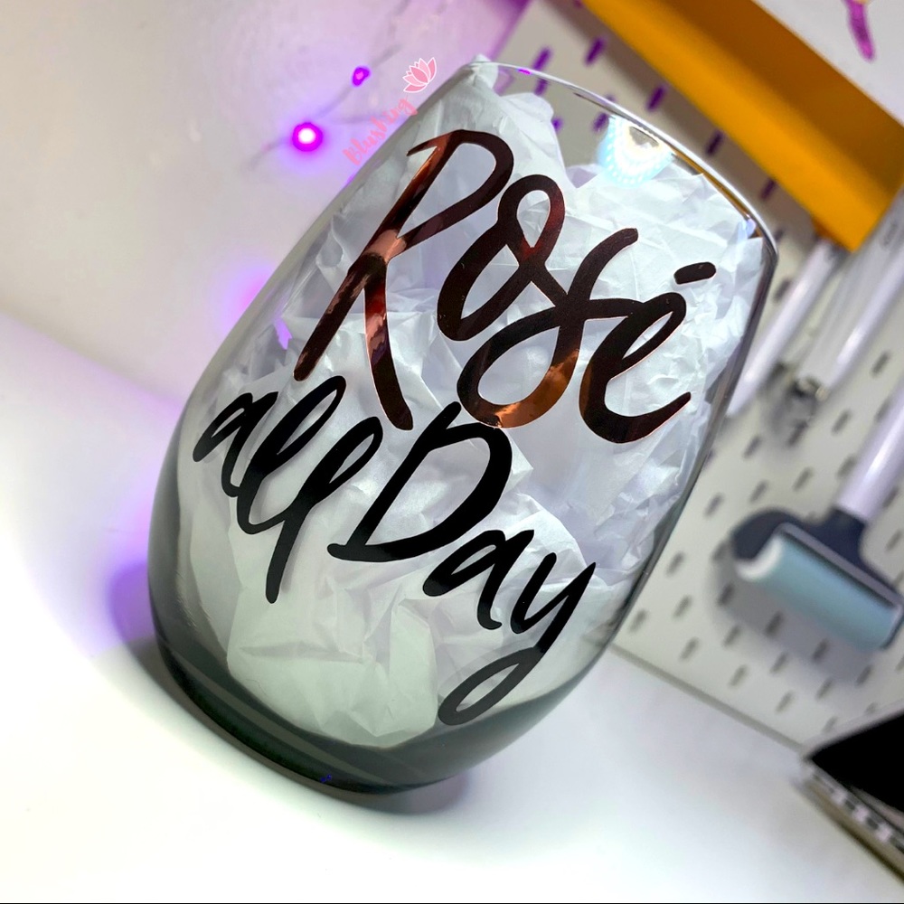 Rose all day wine glass